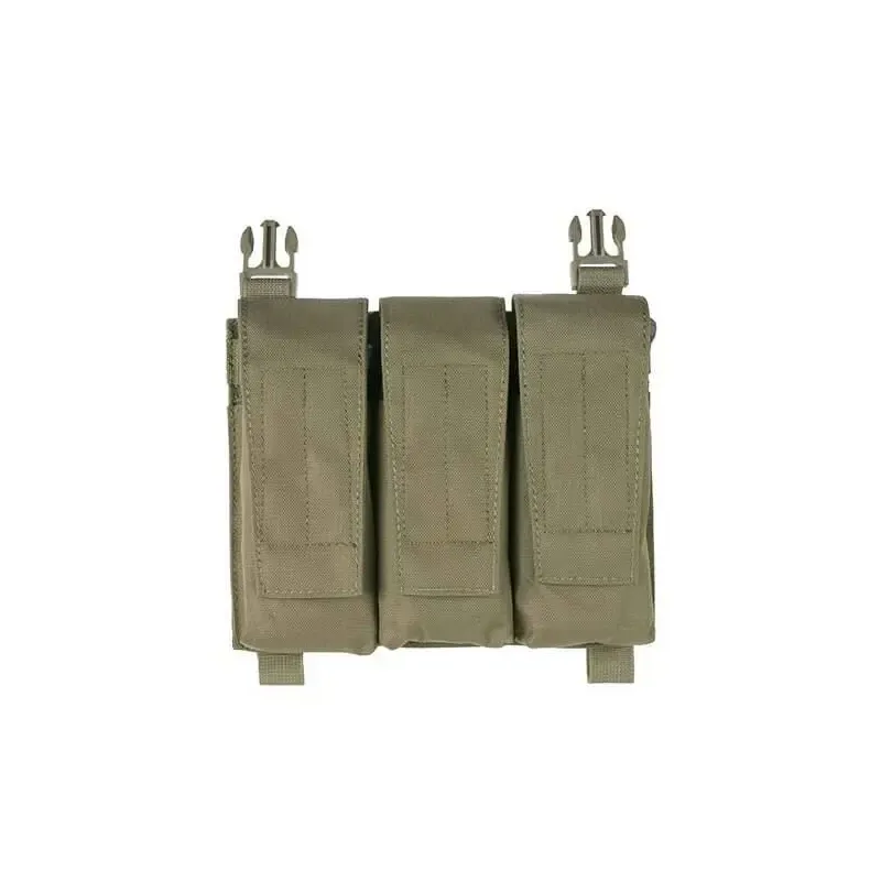 Triple Pouch MOLLE y Clip M4 · Verde / OD