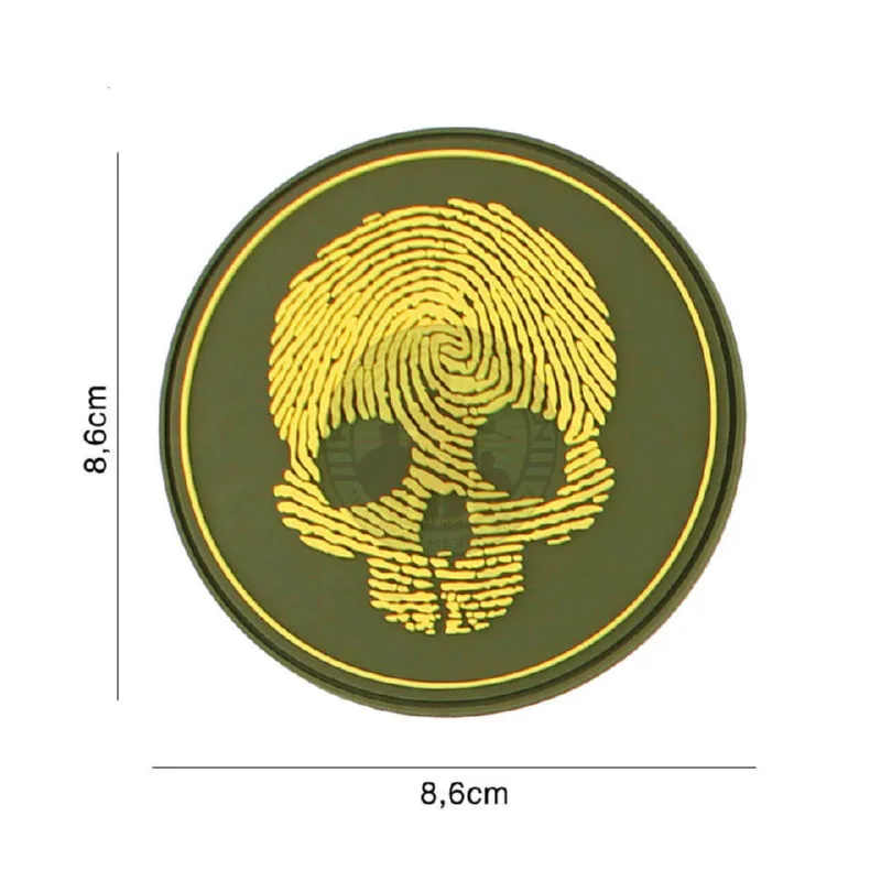 3D PVC, Fingerprint Skull, Gul