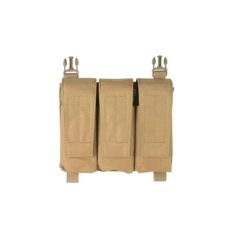 Triple Pouch MOLLE y Clip M4 · Tan / FDE
