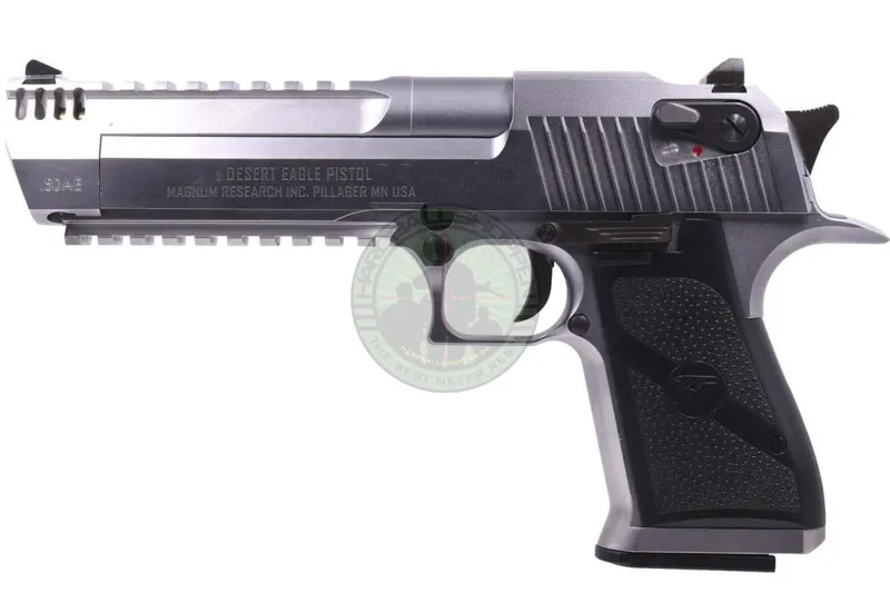 WE – Desert Eagle Gas L6, Full Metal, Sølv · Negro