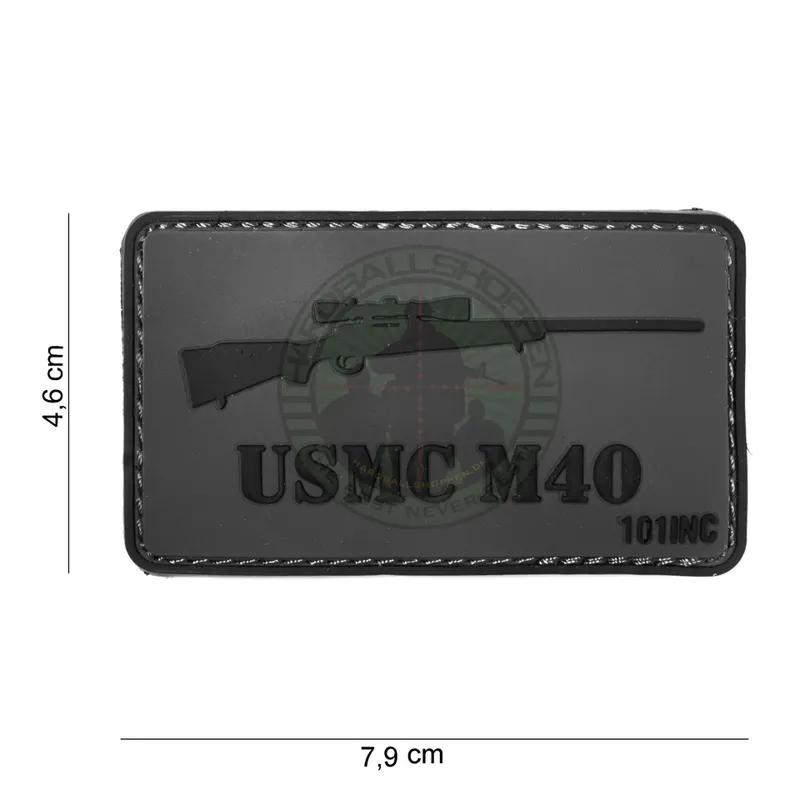 3D PVC, Usmc M40, Sort · Negro