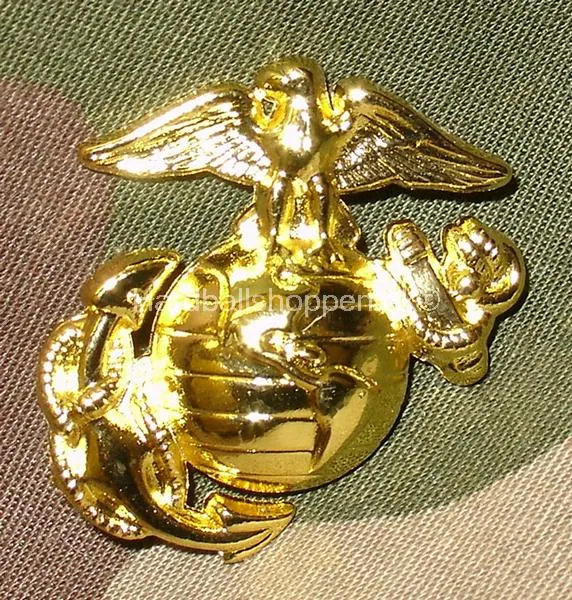Metal Emblem, USMC Guld 4x4cm