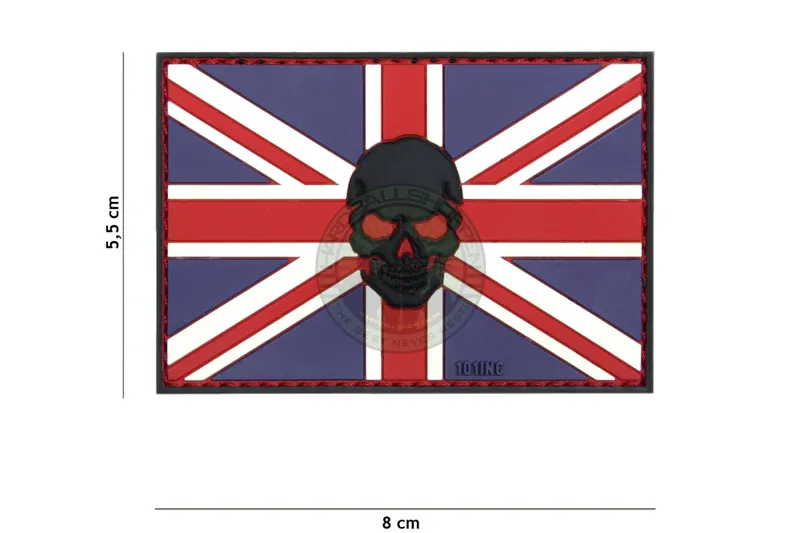 3D PVC, Engelsk Flag Med Kranie