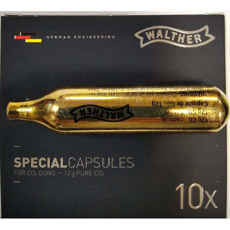 Capsula Walther Pure CO2 12g- 10BUC · Negro