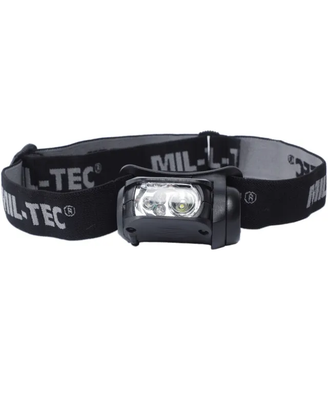 Mil-Tec Kopflampe LED 4-FARBIG · Negro