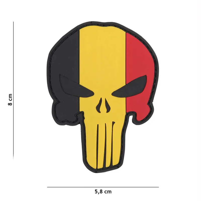 101 Inc Punisher Belgium Flag PVC Patch