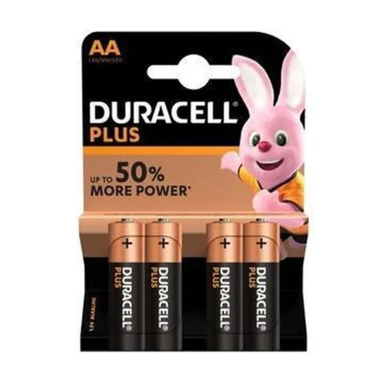 Duracell LR06 / AA Alkaline Plus Batterij (4PCS) · Negro