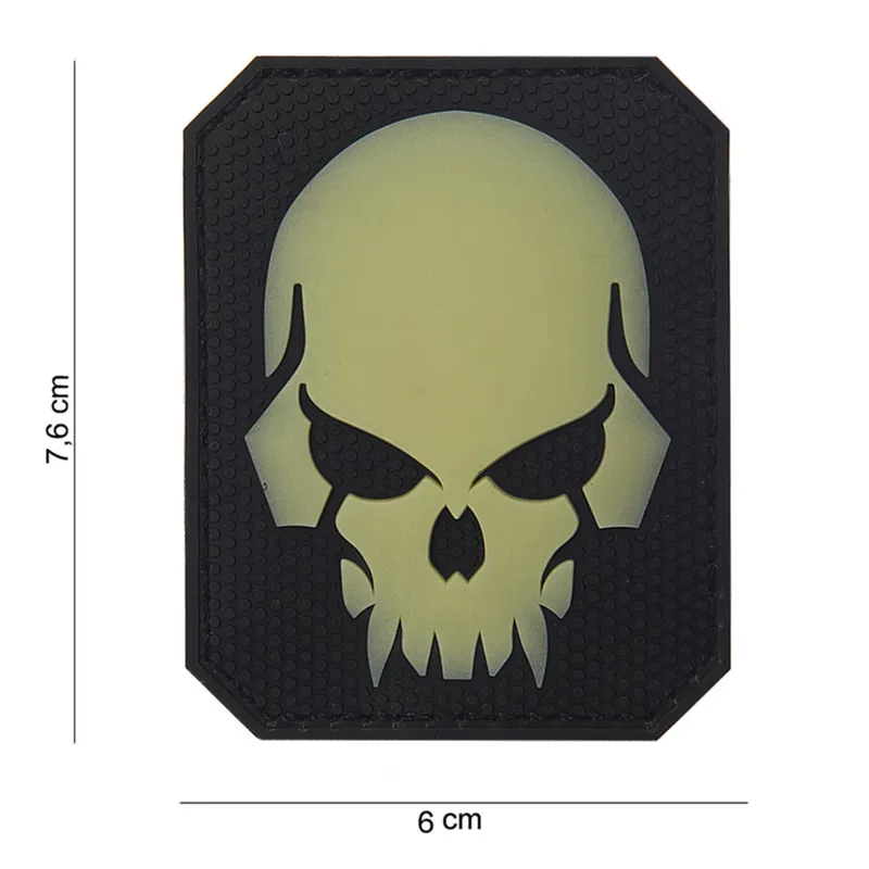 101Inc Evil Skull Patch Glow in the Dark