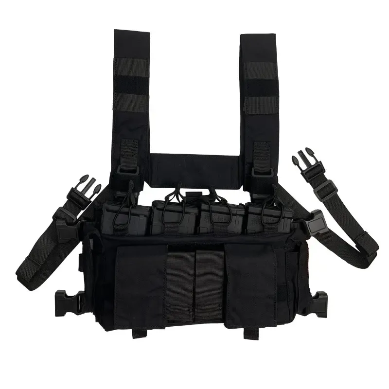 Chest Rig Multi con Pouches Frontales Variados · Negro