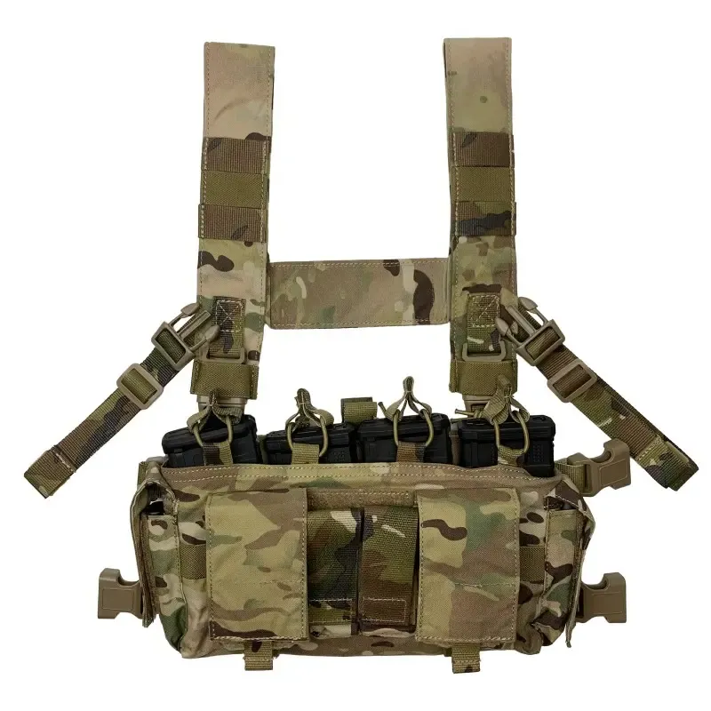 Chest Rig Multi con Pouches Frontales Variados · Multicam
