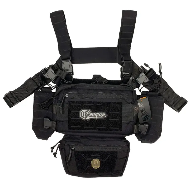 Chest Rig Titan Modular con DDU Pouch y Panel Adicional · Negro