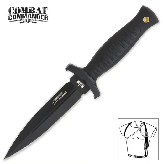 Combat Commander Boot Knife with Shoulder Sheath