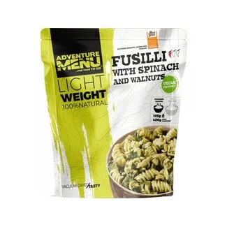 Fusilli with Spinach and Walnuts (VEGAN) - Adventure Menu
