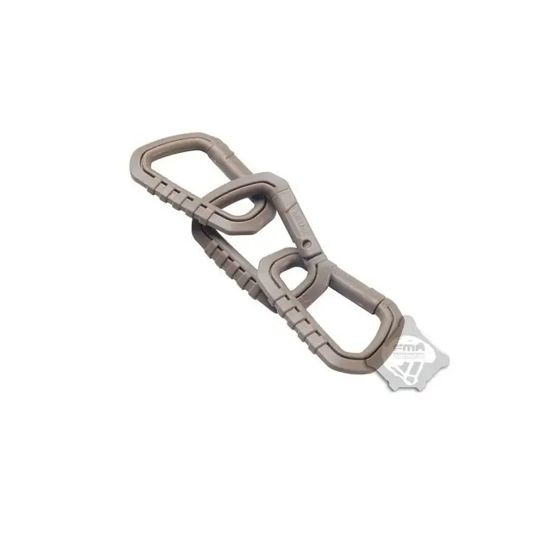 3 Mosquetones Tipo D Quick Hook Grande · Tan / FDE