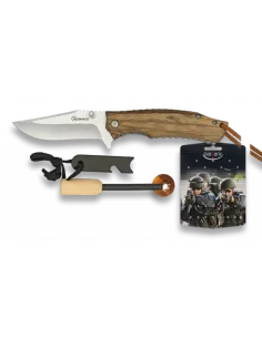 Albainox Navaja Madera Zebra + Pedernal