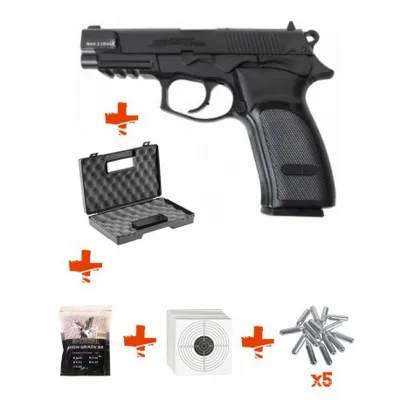 BERSA Thunder 9 Pro + Billes 0,25g + Cartouche de CO2 + Mallette + Cibles