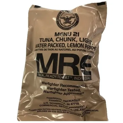 Mre Menu 21 Tuna, Chunk, Light, Water Packed, Lemon Pepper - Originál US Army