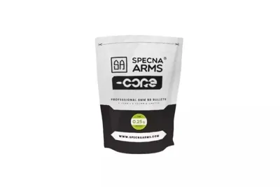 SA Airsoftové BIO Kuličky CORE™ 0.25g, 4000 BBs (Sáček) – Bílá - Specna Arms