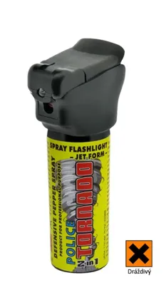 Pepřový Sprej Se Svítilnou Police Tornado 50ml - SECURITY-CZ