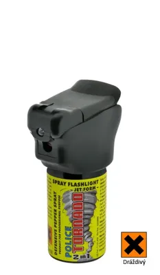 Pepřový Sprej Se Svítilnou Police Tornado 40ml - SECURITY-CZ