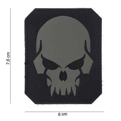 Nášivka Lebka Pirát - Velcro, 3D PVC - Černá - FOSCO - USA - V.O