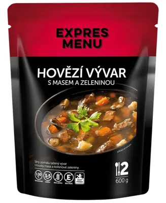 Hovězí Vývar S Masem a Zeleninou (2 Porce) - 600g - Expres menu