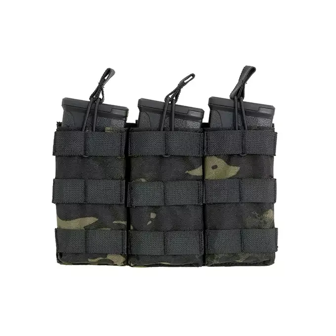 Front Panel Triple M4 Open Top MOLLE · Multicam Black
