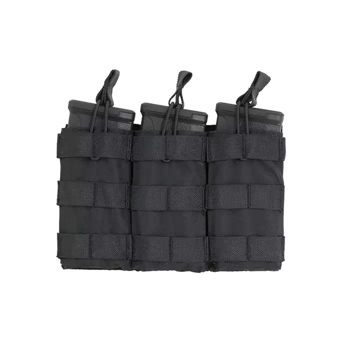 Front Panel Triple M4 Open Top MOLLE · Negro