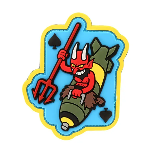Mil-Spec Monkey 3D Rubber Patch Mit Klettfläche Devil Bomber Fullcolor