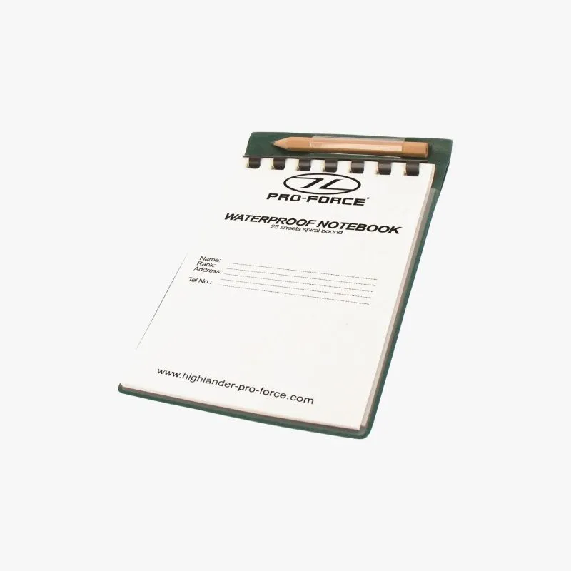 Highlander Wasserdichtes Notizbuch Mit Bleistift