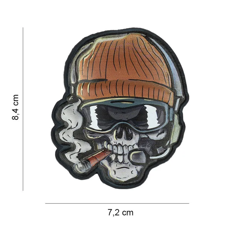 101Inc Beanie Warrior 3D Rubber Skull Patch