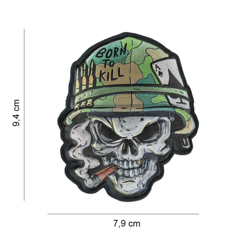 101Inc Vietnam Ace 3D Rubber Skull Patch