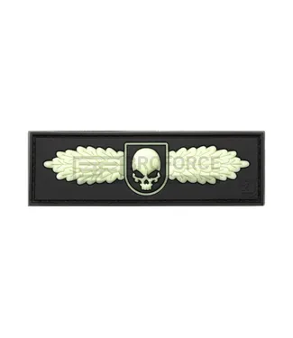 JTG SOF Skull Badge Rubber Patch - Glow in the Dark