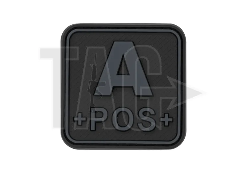 JTG Bloodtype Square Rubber Patch A Pos · Negro