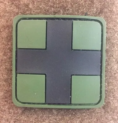 Nášivka Červený Kříž - Velcro -Černá - FOSCO - USA - V.O