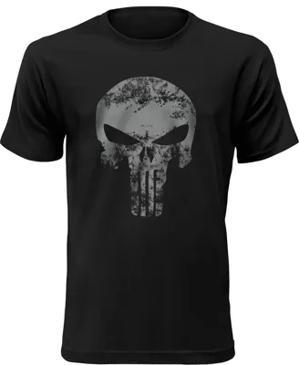 Tričko Krátký Rukáv - Punisher - Černá - E-ARMY