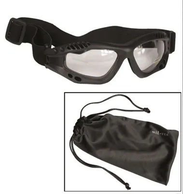 Brýle Taktické - Commando - Černá - Transparent - Mil-Tec (Německo) - MLT