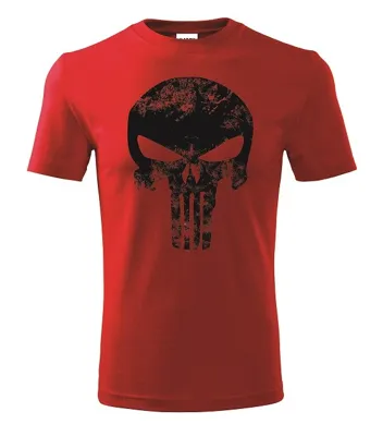 Tričko Krátký Rukáv - Punisher - Červená - E-ARMY