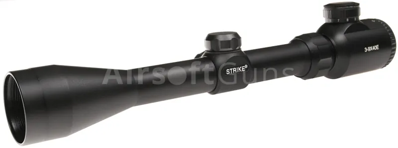Strike Industries Puškohled 3-9X40E, Cross · Rojo