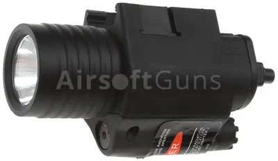 Taktická Svítilna M6, LED, S Laserem, Černá, ACM - ACM Airsoft
