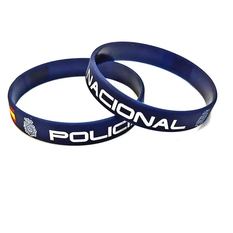 Pulsera Goma Silicona Policía Nacional
