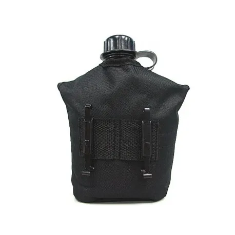 Water Bottle with Cup, Pouch · Negro