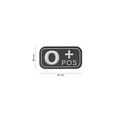 Patch PVC Groupe Sanguin o+ · Negro