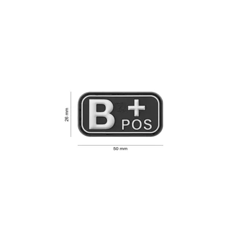 Patch PVC Groupe Sanguin B+ · Negro