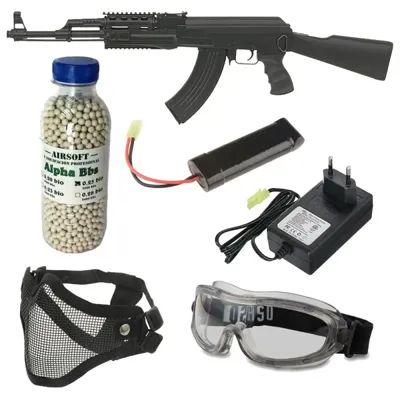 AK47 CM.520 + Gafas + Máscara + Bolas + Batería + Cargador - Cyma