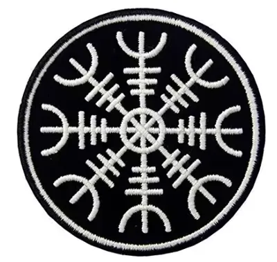 Nášivka Viking Shield Kulatá - Černobílá Z Nylonu - TCX