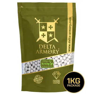 Airsoftové Kuličky BIO Diamond 0,43g 2325KS - Bílé - Delta Armory