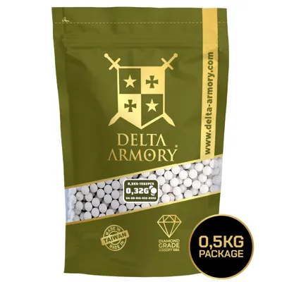 Airsoftové Kuličky Diamond 0,32g 0,5kg - Bílé - Delta Armory