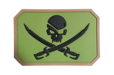 Nášivka Pirate SKULL - Černo-Zelená - Emerson