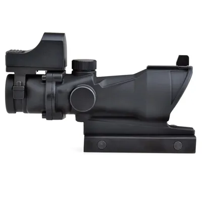 Puškohled ACOG 4×32 S Miniaturním Červeným Bodem - Černý - Aim-O